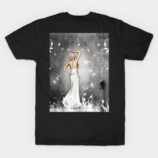 Wonderful fairy with butterflies and dragonfly T-Shirt